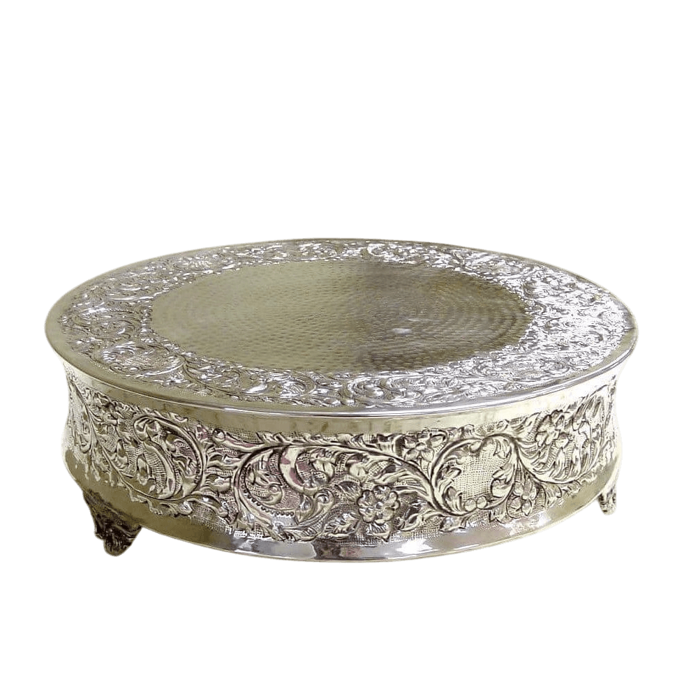 ALUMINIUM CHASING METAL CAKE STAND (POLISH)